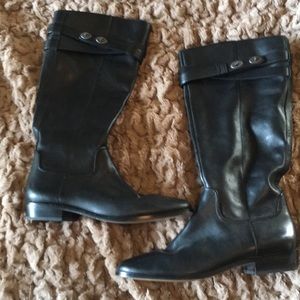 Black COACH tall riding boot size 11